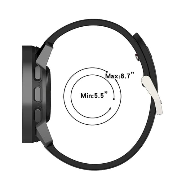 22 mm Suunto 9 Peak dobbeltfarvet silikone urrem - Sort / Lime Black