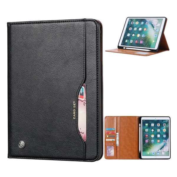 iPad 10.2 (2020) holdbar læder flip etui - sort Black