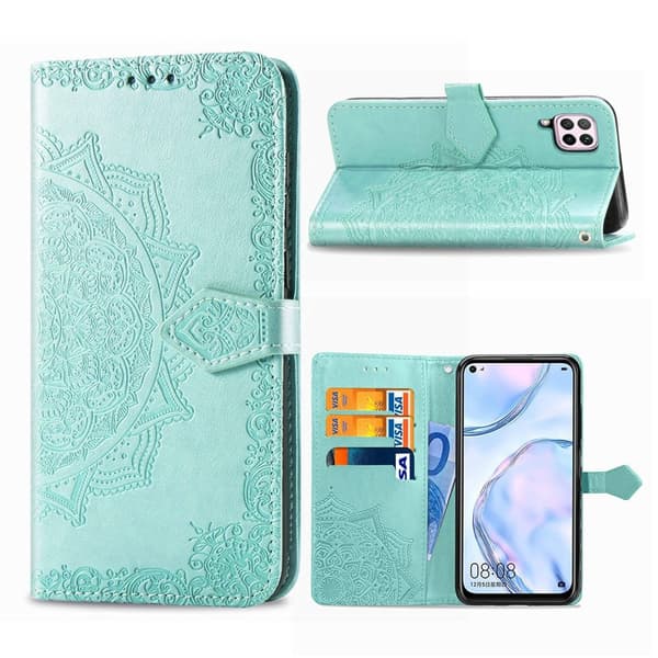 Mandala Huawei Nova 6 SE / P40 Lite Flip fodral - Grön Grön