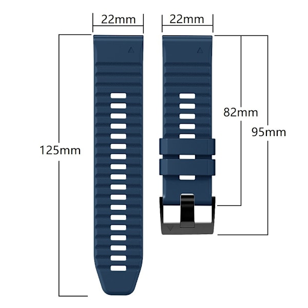 22mm Garmin ja Coros kellon kaksoissilikonikellohihna - Musta / Ruskea Black