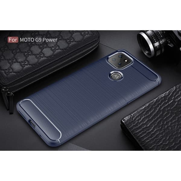 Carbon Flex Etui Motorola Moto G9 Power - Blå Blue