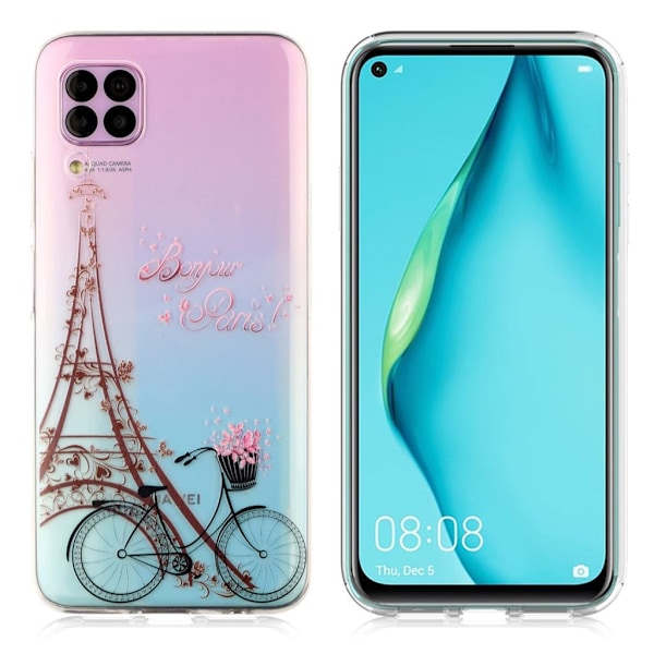 Deco Huawei P40 Lite / Nova 6 SE kuoret - Eiffel-torni ja polkupyörä Multicolor