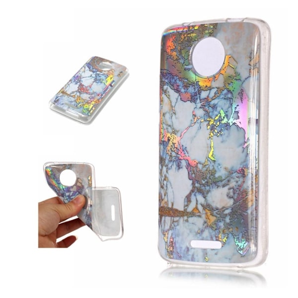 Motorola Moto C Marmor Mønster Farveized TPU etui - Farverigt Multicolor