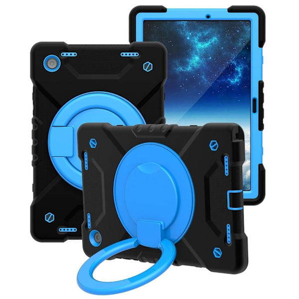 Samsung Galaxy Tab A8 10.5 (2021) hybridcover med strop - Sort / Blå Blue