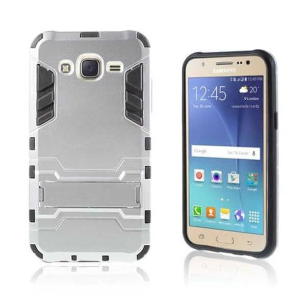 Cool cover med kick-stand til Samsung Galaxy J5 - Sølv Silver grey