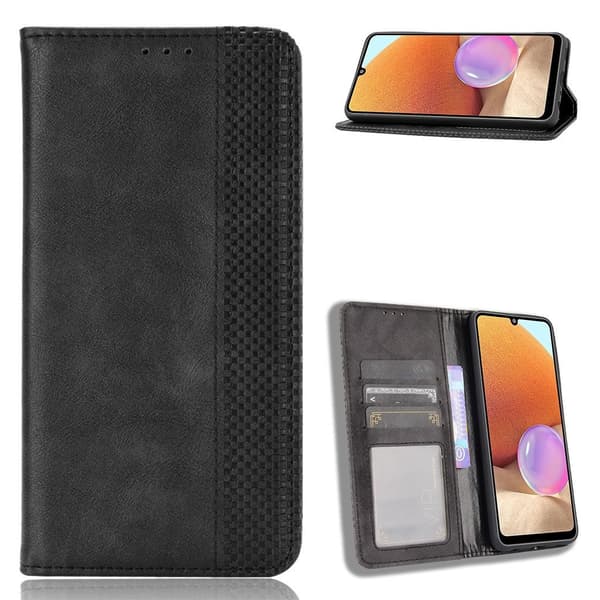 Bofink Vintage Samsung Galaxy A32 Lær Etui - Svart Black