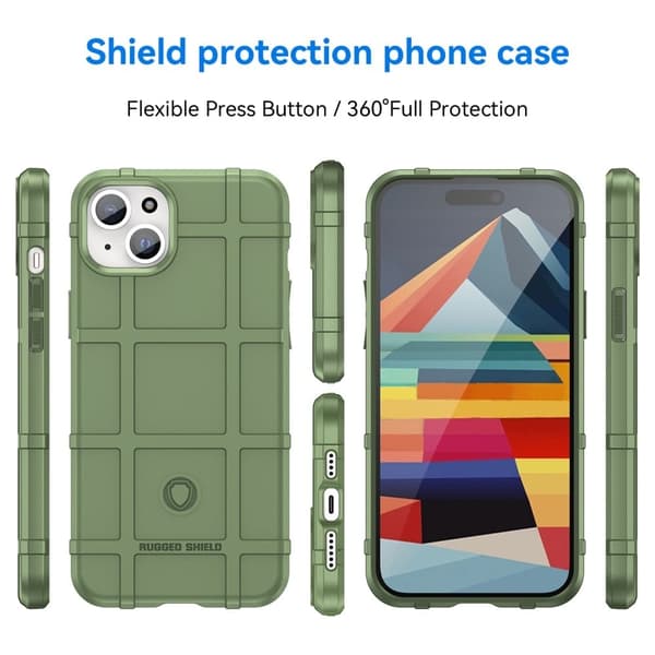 Rugged Shield etui - iPhone 15 Plus - Grøn Green