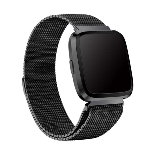 Fitbit Versa 3 kestävä ruostumattomasta teräksestä valmistettu ranneke - Musta Black