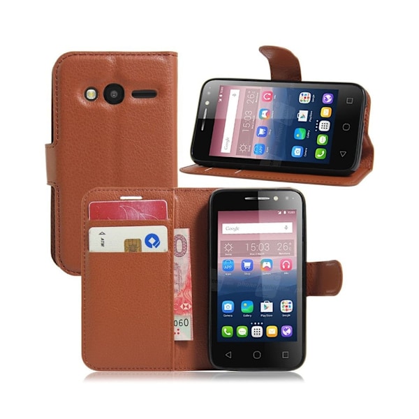 Mankell Alcatel OneTouch Pixi 4 (4) læder-etui med kortholder - Brun Brown