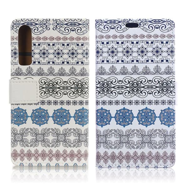 Huawei P30 mønstret læder flip etui - Etnisk Multicolor
