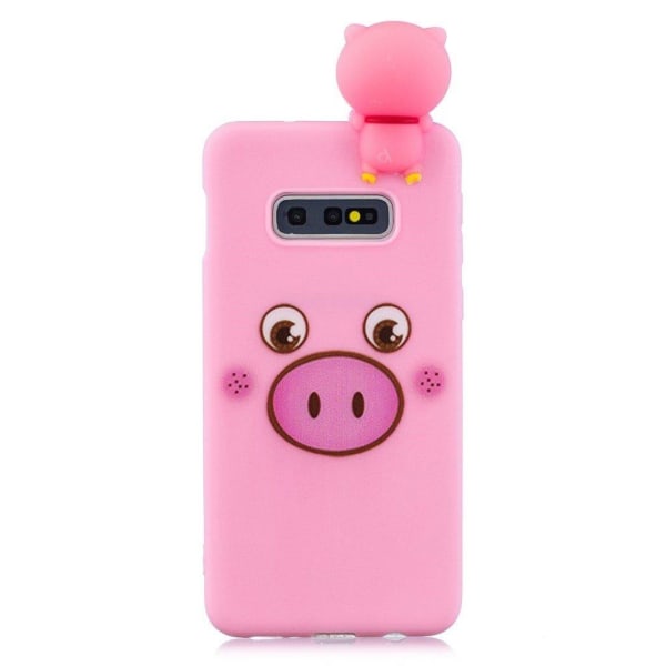 Samsung Galaxy S10e 3D eläinten nukke kotelo - Sika Pink