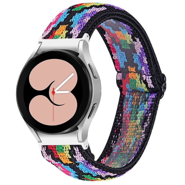 Samsung Galaxy Watch 5 / 4 elastisk nylon urrem - Diamant Stamme-Mønster Multicolor
