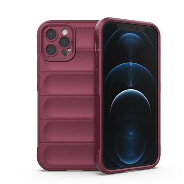 Mjukt greppformat iPhone 12 Pro skal - Röd Röd