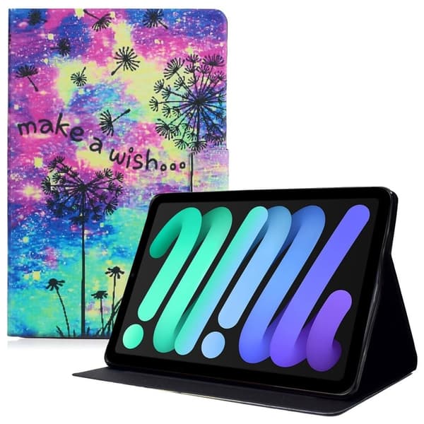 iPad 10.9 (2022) viileä kuvio nahkakotelo - Voikukka Multicolor