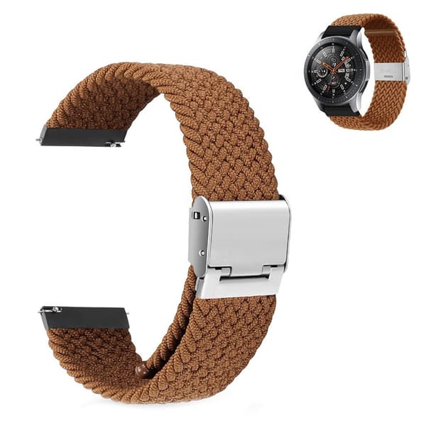 22 mm universal elastisk nylonklokkerem - Brun Brown