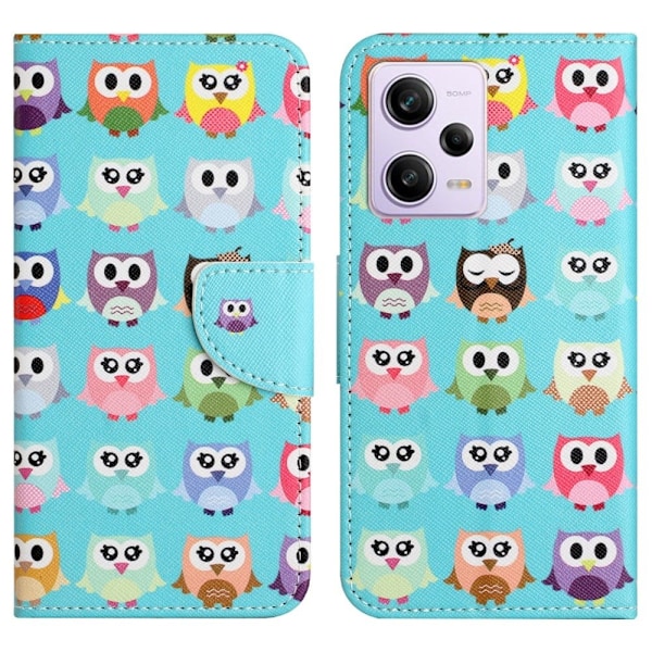 Wonderland Xiaomi Poco X5 Pro / Redmi Note 12 Pro / 12 Pro Speed Flip Etui - Ugler Multicolor