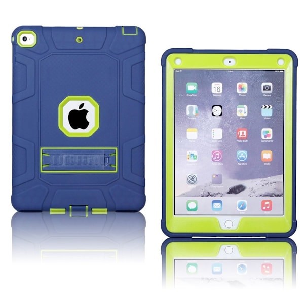 iPad (2018) armor defender silikone etui - Grøn / Mørkeblå Multicolor
