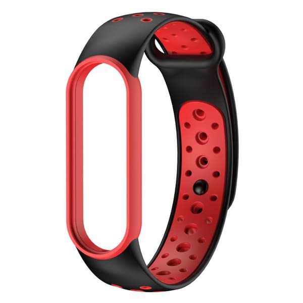 Xiaomi Mi Band 5 bi-farve silikone rem - sort / rød Black