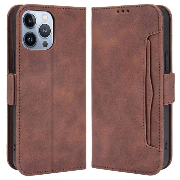 Modernt iPhone 14 Pro Max fodral med plånbok - Brun Brun