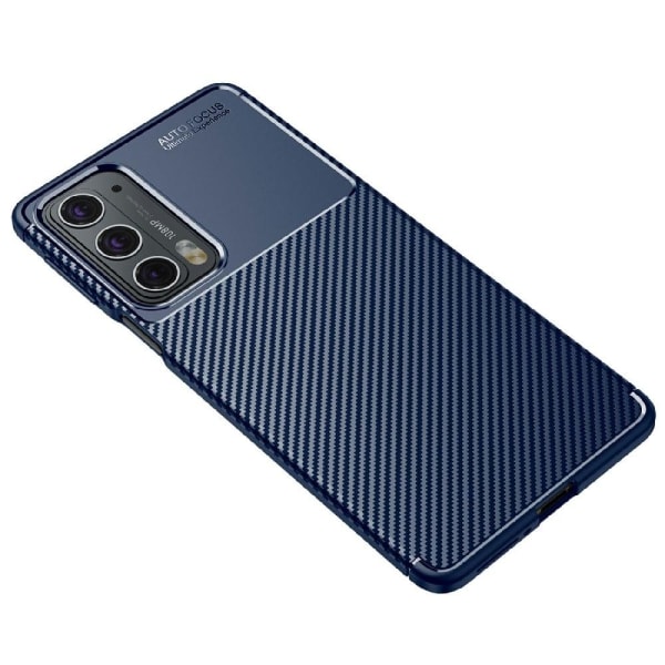 Carbon Shield Motorola Edge 20 skal - Blå Blå