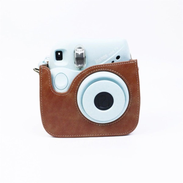 Fujifilm Instax Mini 7 Plus læderetui med skulderrem - Brun Brown