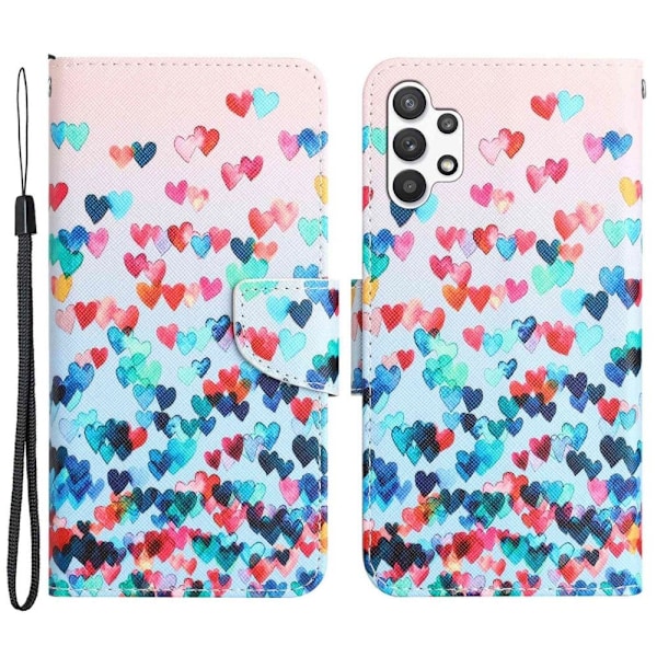 Wonderland Samsung Galaxy A04s / A13 5g / A13 4g Flip Etui - Love Hjerte Multicolor