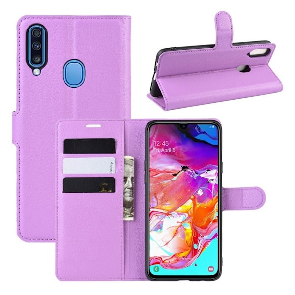 Alpha läder Samsung Galaxy A20s fodral - Lila Lila