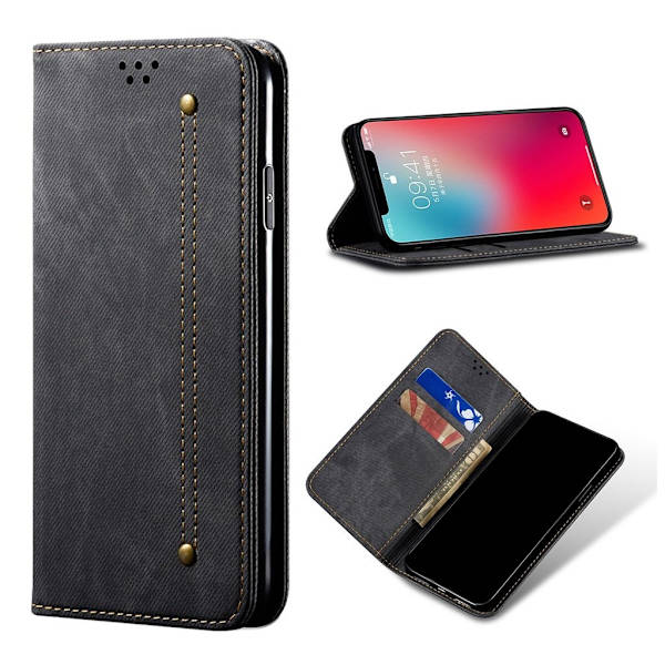 Jeans iPhone 12 Pro / iPhone 12 flip case - Musta Black