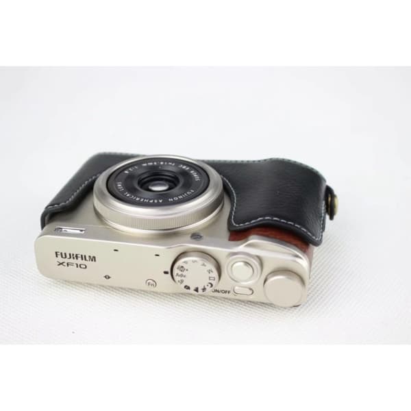 Fuji XF10 kamera etui i unikt læder - Sort Black