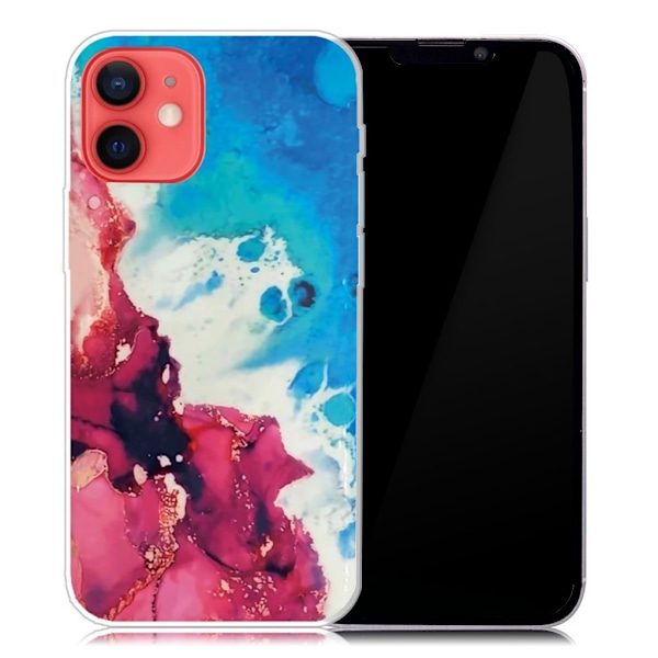 Marble design iPhone 13 cover - Stænk Af Rødt Og Blåt Multicolor