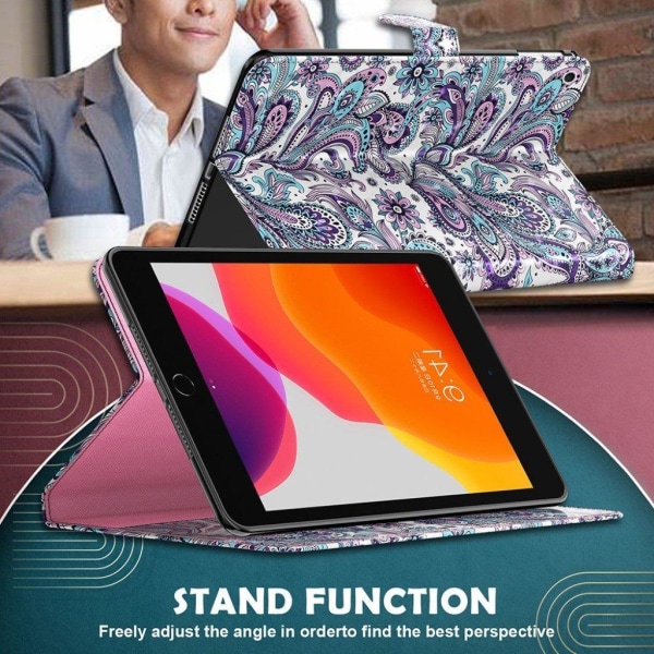 Lenovo Tab P11 stilfuldt mønster læderetui - Hvirvelblomst Multicolor