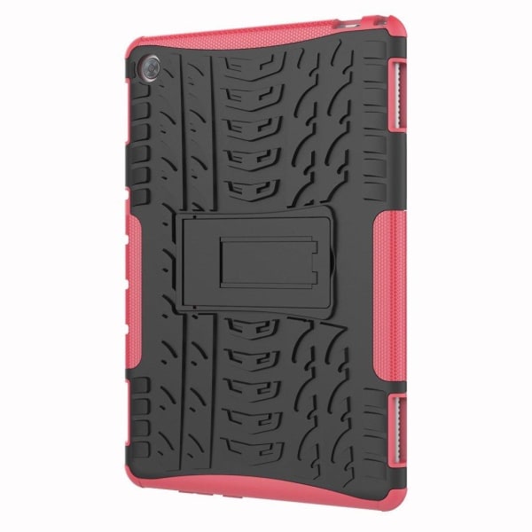 Huawei MediaPad M5 Lite hybrid plast skyddsskal med inbyggt fots Rosa