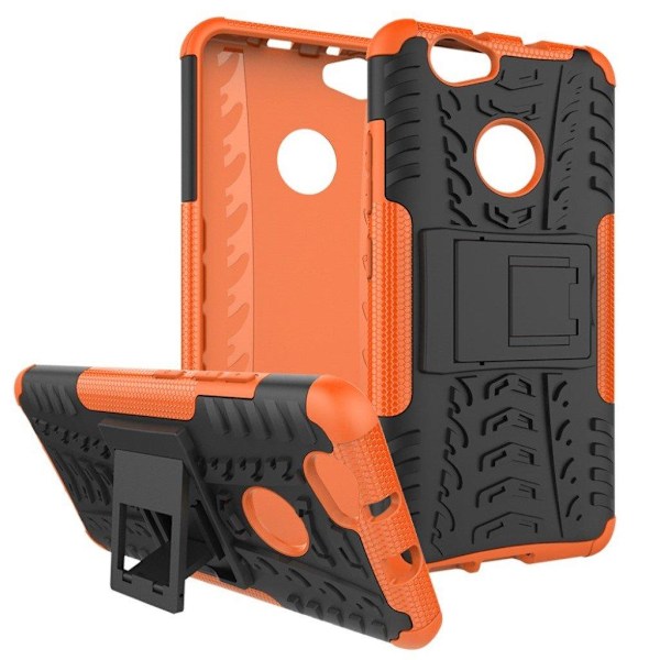 Huawei Nova halkfri hybridskal med kickstand - Orange Orange