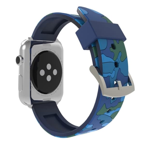 Apple Watch serie 4 40mm kamuflage silikoneurrem - blå Blue