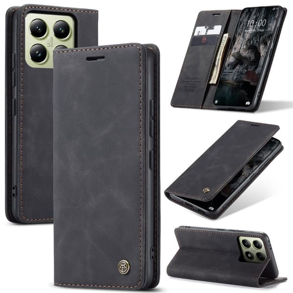 CaseMe Xiaomi 14T vintage etui - Sort Black