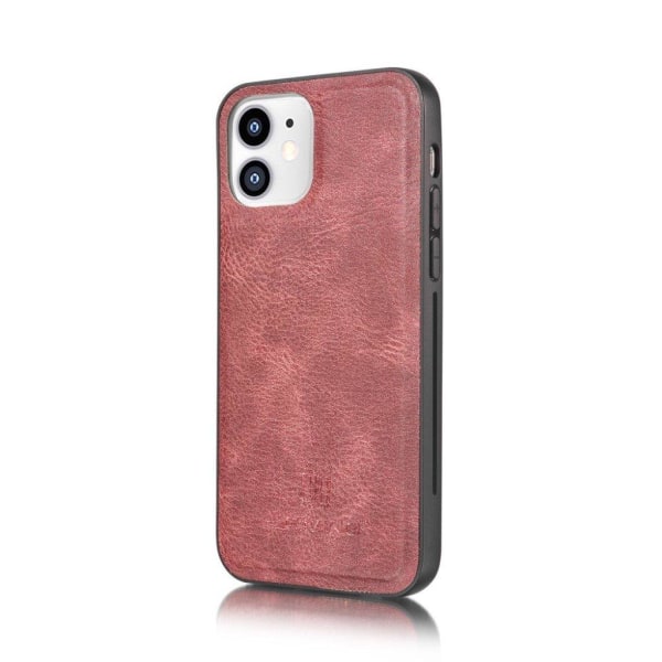 DG.MING iPhone 12 Mini 2-in-1 Wallet Case - Wine Red Red