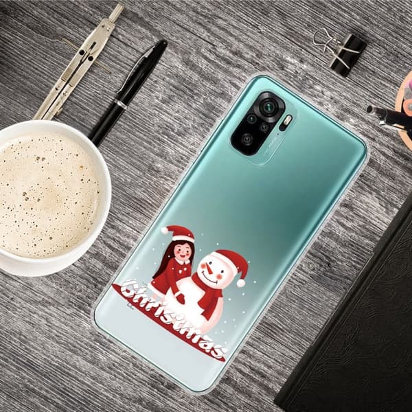 Jul Xiaomi Redmi Note 10S / Redmi Note 10-etui - Bygge En Snømann Multicolor