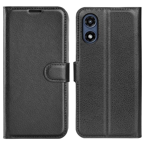 Klassisk Motorola Moto G Play (2024) flip etui - Sort Black