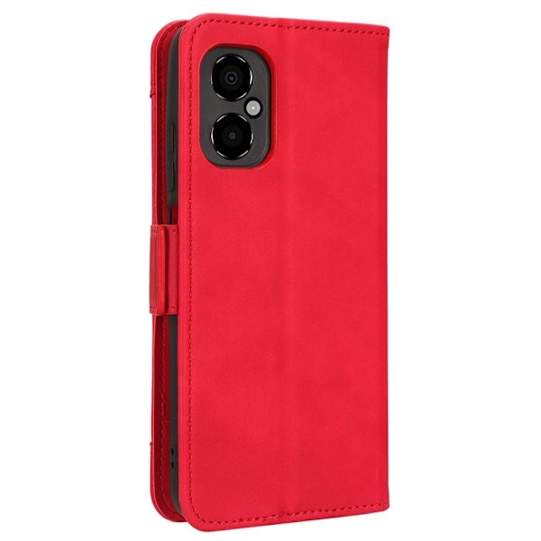 Stilfuldt Læder Etui med Pung til Xiaomi Poco M4 5G - Rød Red