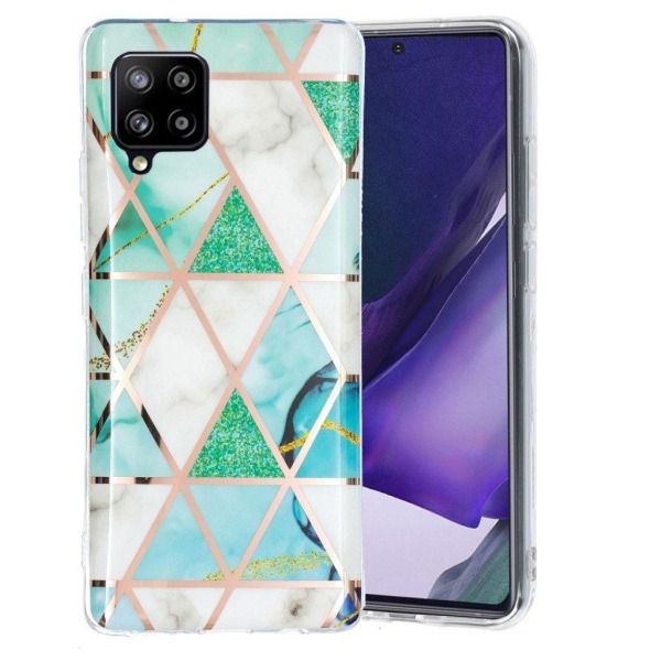 Marble Samsung Galaxy A42 5G etui - hvid / cyan Green