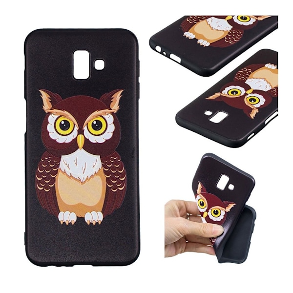 Samsung Galaxy J6 Plus (2018) mönstrat mjukt fodral - Brun Uggla Brun