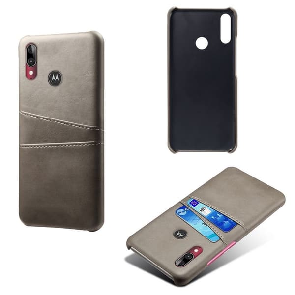 Dual Card Motorola Moto E6 Plus etui - Grå Silver grey