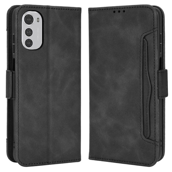 Moderne Motorola Moto E32s / Motorola Moto E32 læderetui med pung - Sort Black