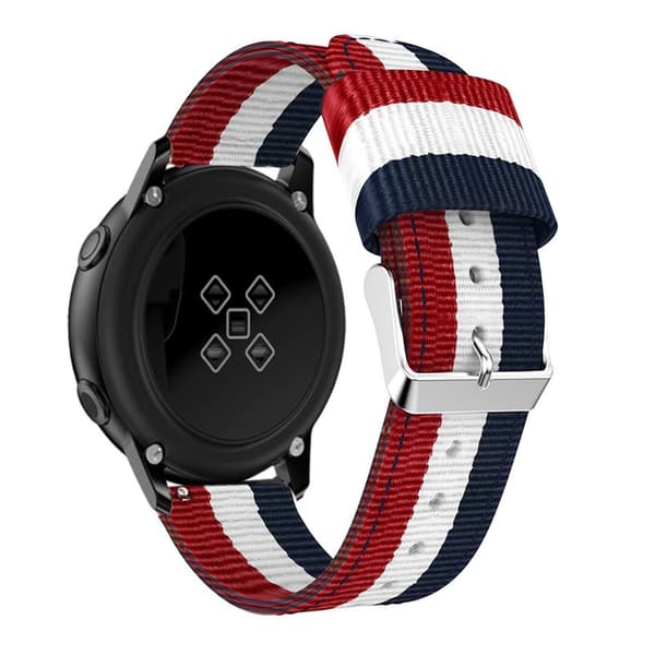 Samsung Galaxy Watch Active (20mm) nylonarmband - Röd / Vit / Blå multifärg
