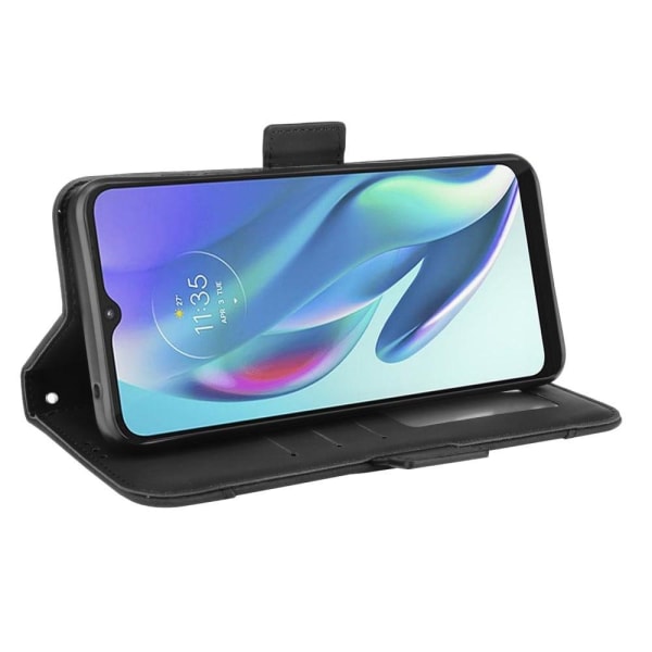 Modern-styled Læder Pung Etui til Motorola Moto G50 5G - Sort Black