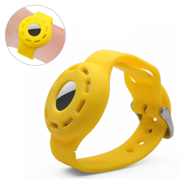 AirTags enkel håndleddsstropp i silikon - Gul Yellow