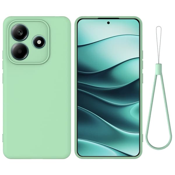 Matt Xiaomi Redmi Note 14 5G skal av flytande silikon - Grön Grön