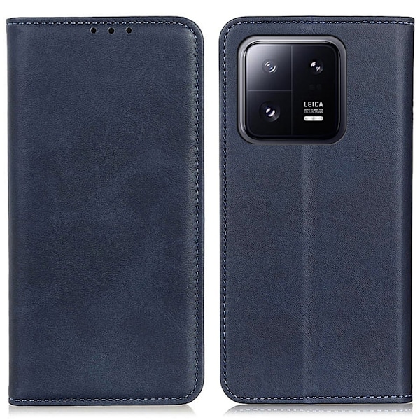 Plånboksfodral i Äkta Läder till Xiaomi 13 Pro - Blå Blå