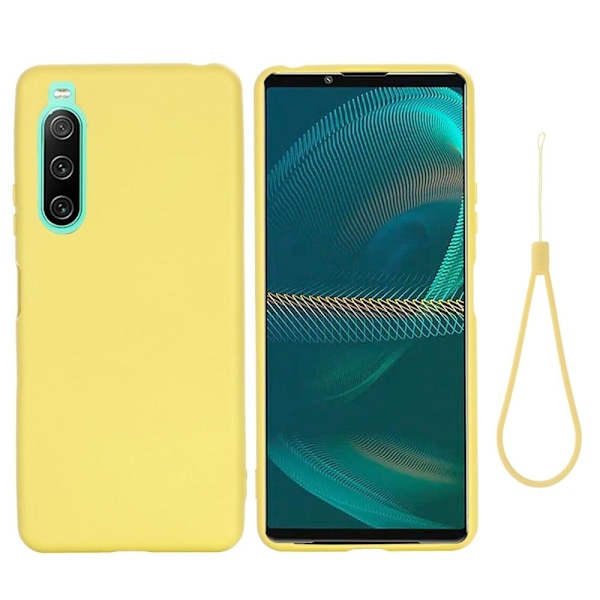 Matt Sony Xperia 10 IV skal av flytande silikon - Gul Gul