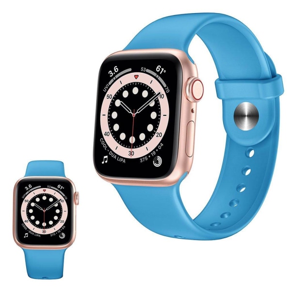 Yksinkertainen silikoninen kellohihna Apple Watch Series 6 / 5 44mm - Sininen Blue